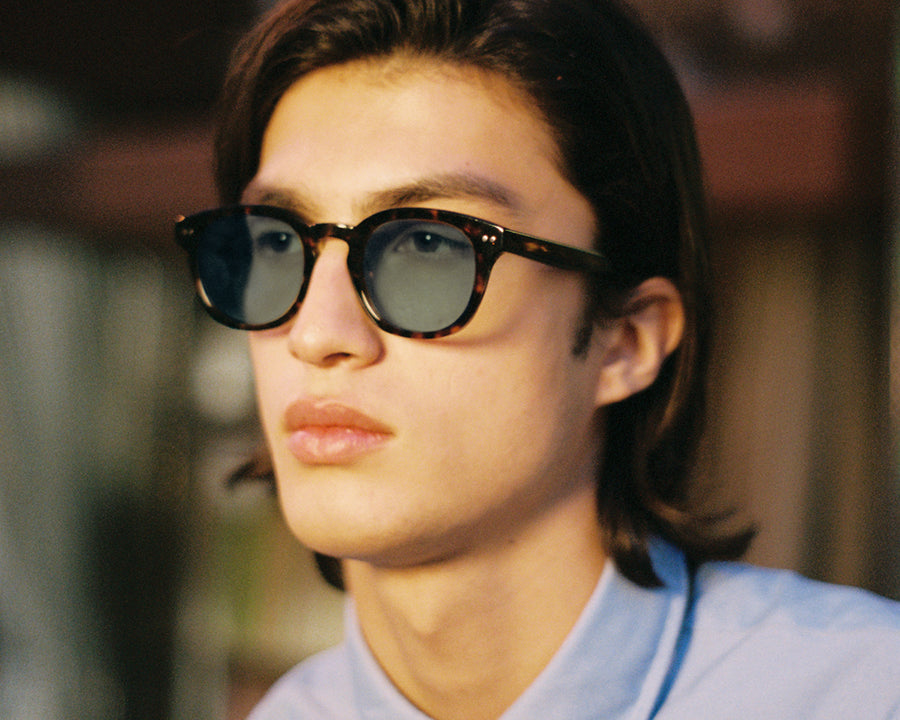 men Hugh Sunglasses round Tort acetate