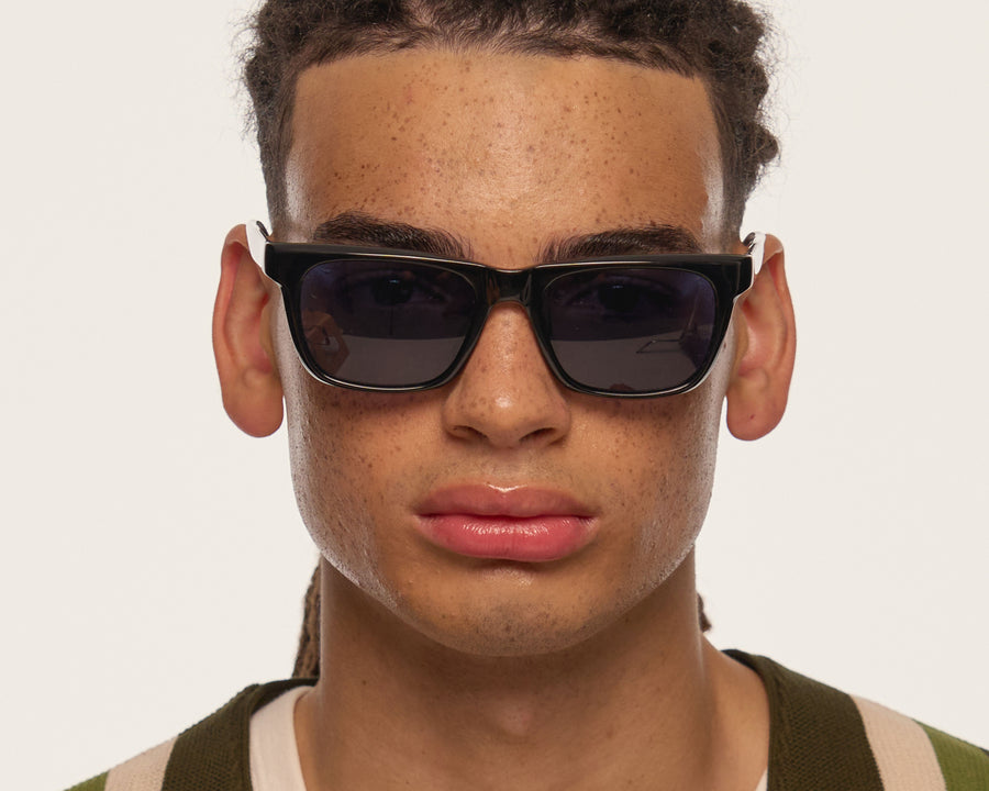 men James Sunglasses rectangle black recycled polyester