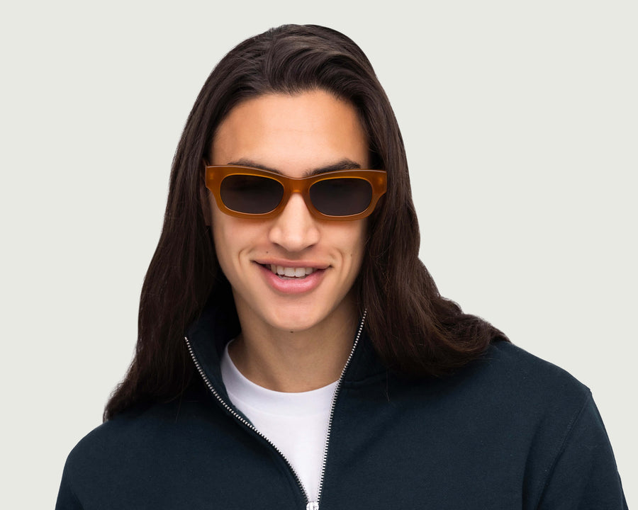 men Jax Sunglasses cat eye brown bioacetate