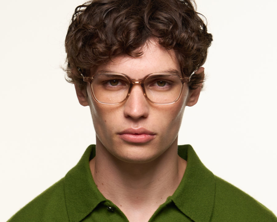 men Kent Eyeglasses square Brown acetate