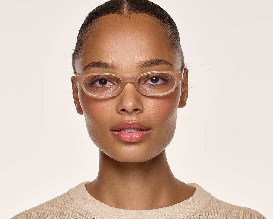 men Lee Eyeglasses oval Pink castor seed