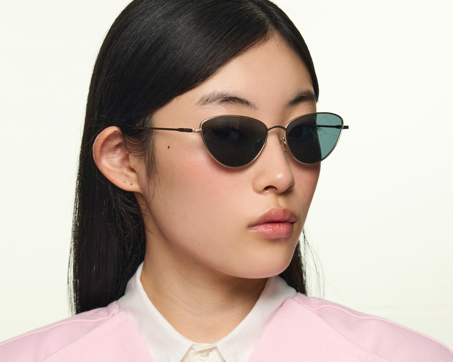 men Lou Sunglasses cateye Gold metal