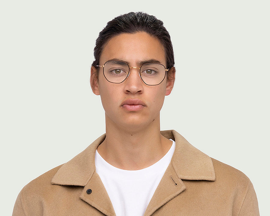 men Marcel Eyeglasses square brown metal