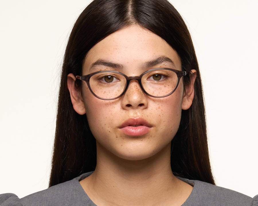 women Millhouse Eyeglasses round Brown acetate