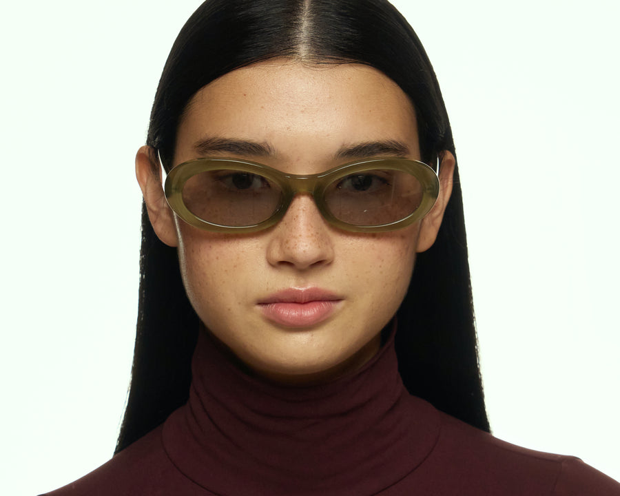 women Mina Sunglasses oval Green recycled polyester