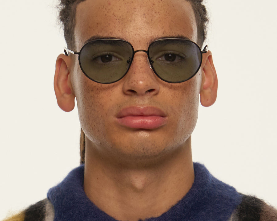 men Monty Eyeglasses pilot Black metal