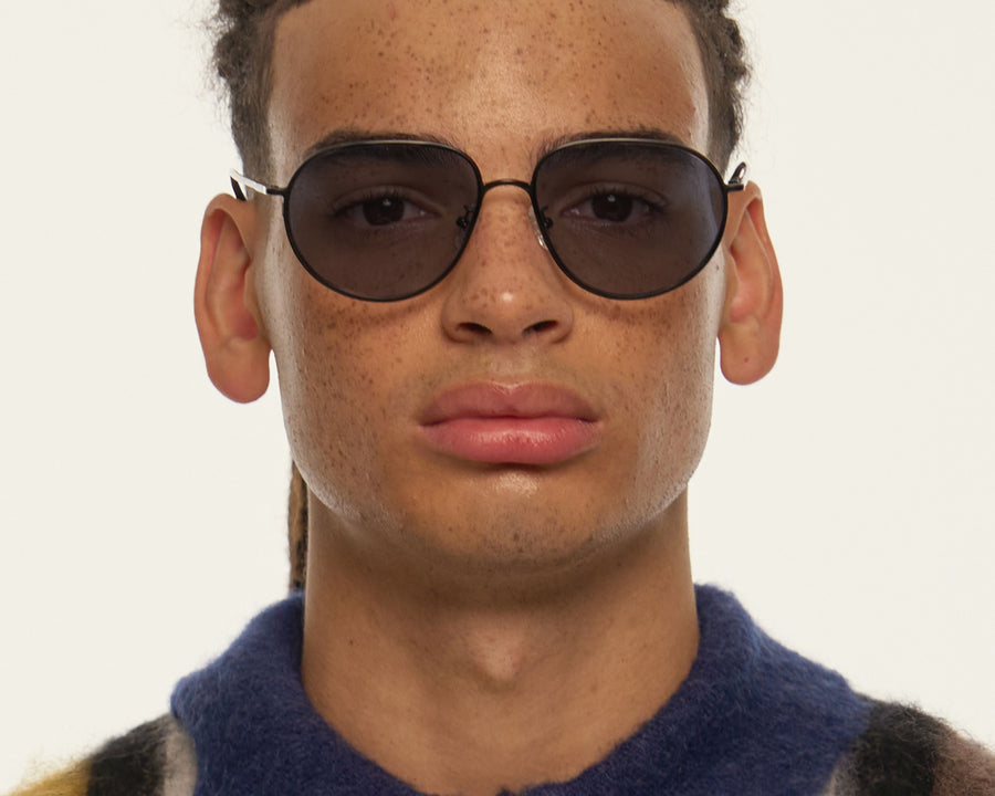 men Monty Eyeglasses pilot Black metal
