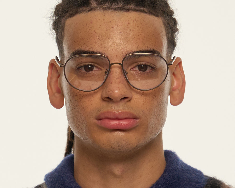 men Monty Eyeglasses pilot Brown metal