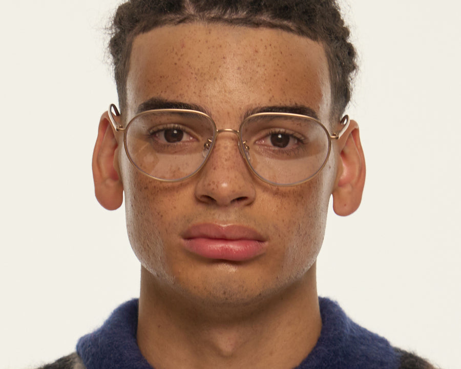 men Monty Eyeglasses pilot Brown metal