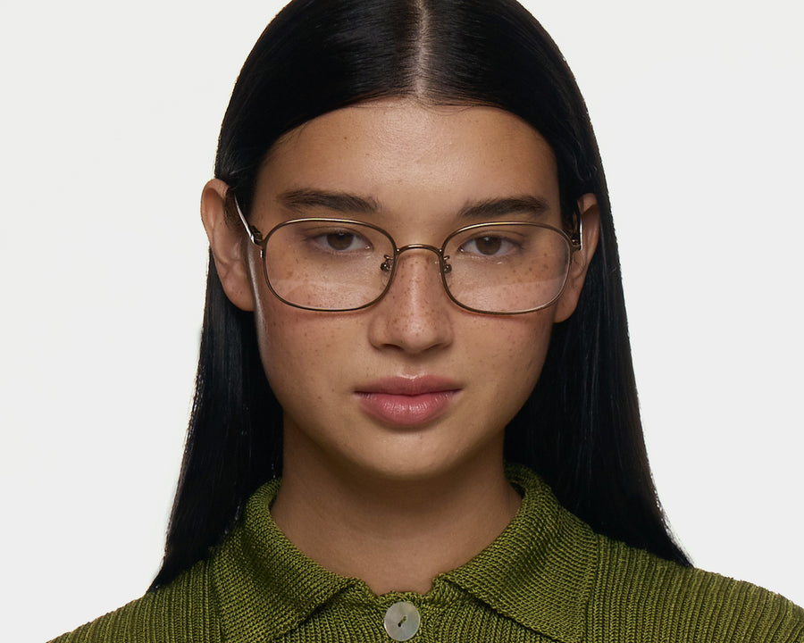 men Nami Eyeglasses square Brown metal