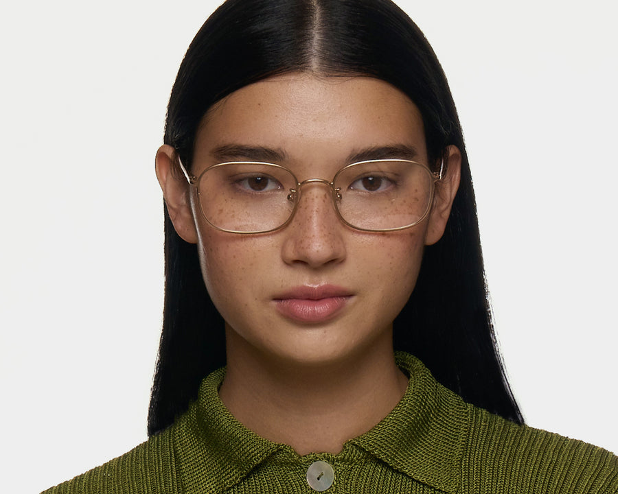 men Nami Eyeglasses square Brown metal