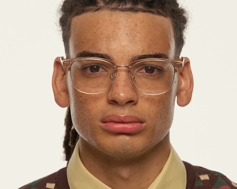 men Nash Eyeglasses rectangle brown plastic