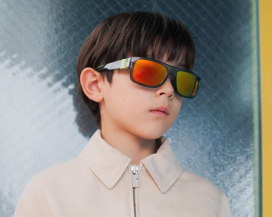 men Nolan Kids Sunglasses square Green recycled polyester