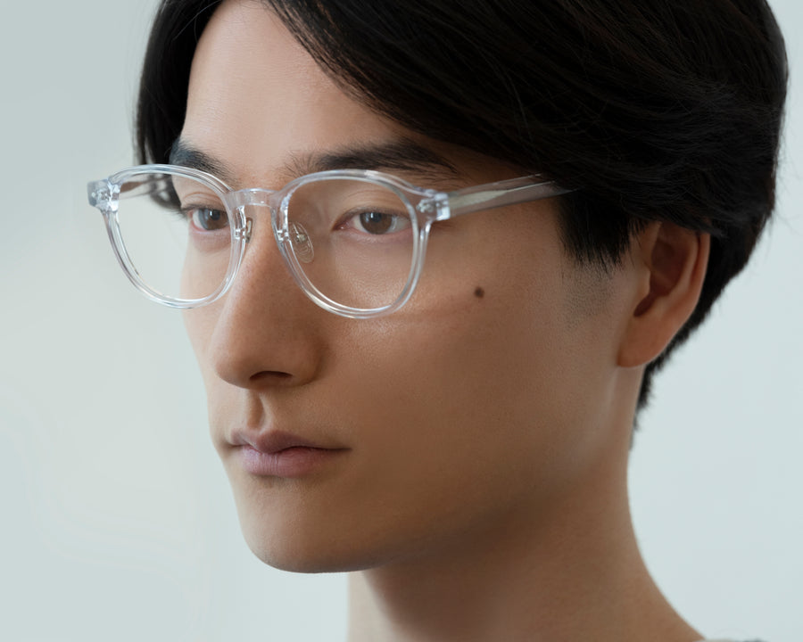 men Orman Eyeglasses round clear plant-based plastic