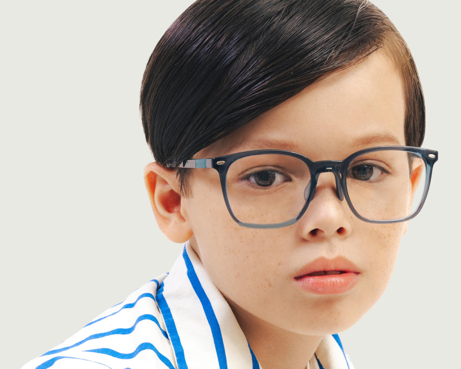 men Otto Kids Eyeglasses square blue castor seed