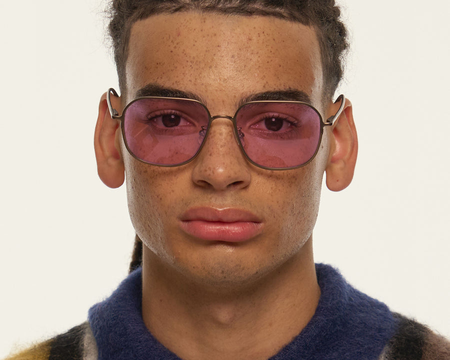 men Pascal Eyeglasses square Brown metal