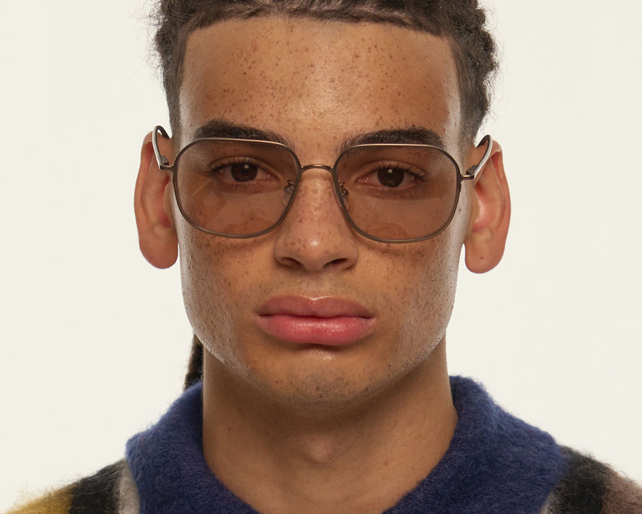 men Pascal Eyeglasses square Brown metal