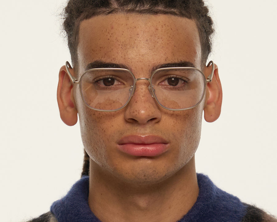 men Pascal Eyeglasses square Silver metal