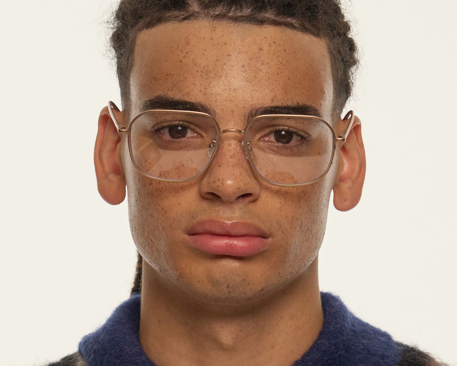 men Pascal Eyeglasses square Brown metal
