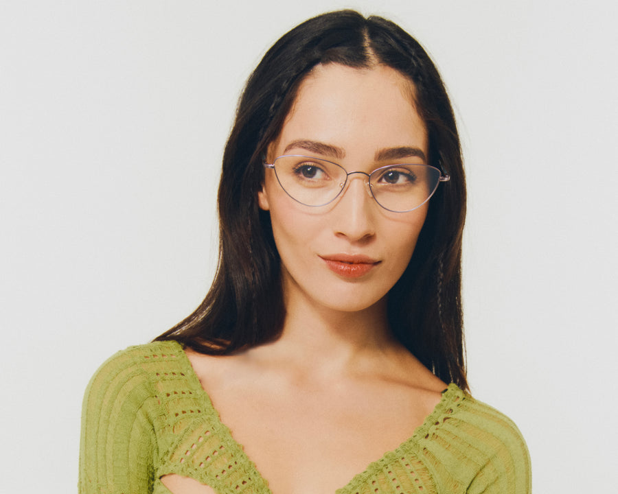 women Phoebe Eyeglasses cateye brown metal