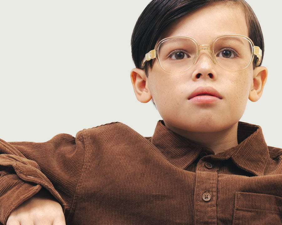 men Quinn Kids Eyeglasses pilot clear castor seed