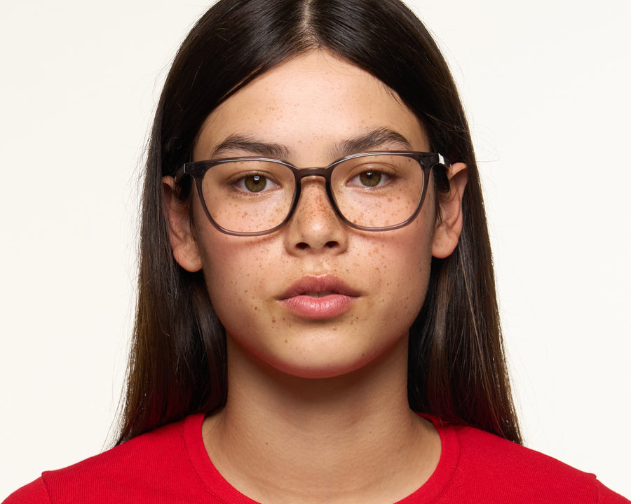 women Red Eyeglasses square Black acetate