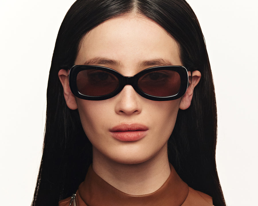 women Reese Sunglasses rectangle black acetate