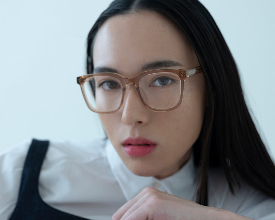 women River Eyeglasses square brown plant-based plastic