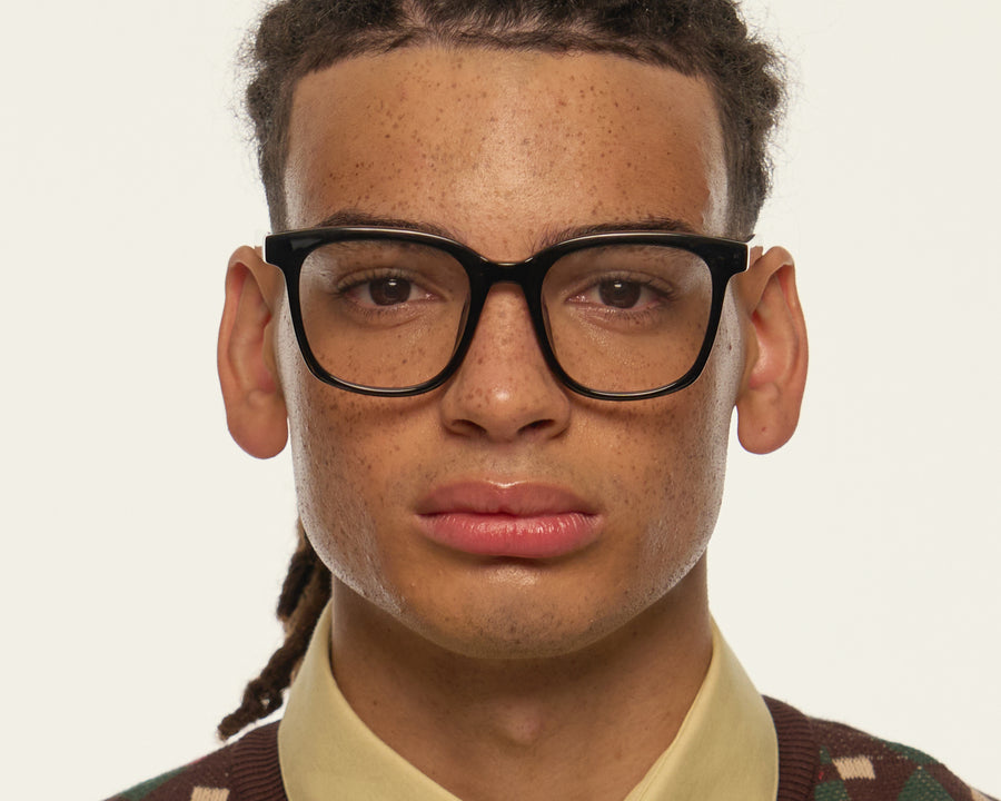 men River Eyeglasses Square Black plant-based plastic