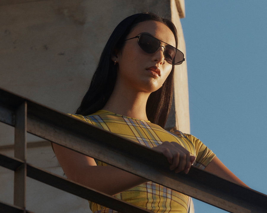 women Rome Sunglasses pilot black recycled polyester