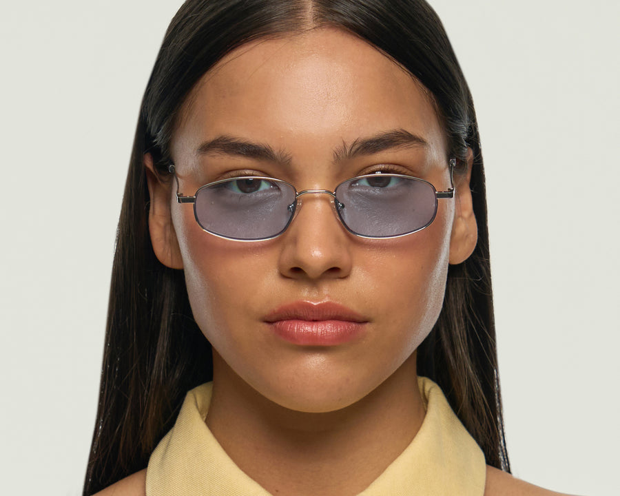 women Ryder Sunglasses rectangle silver metal