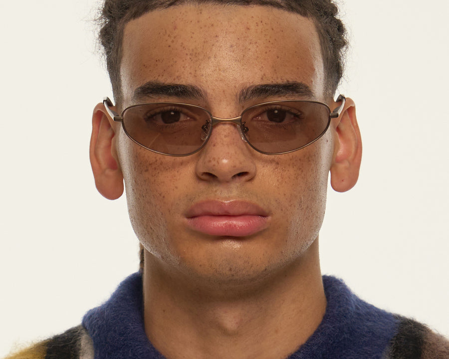 men Selene Eyeglasses cateye Brown metal