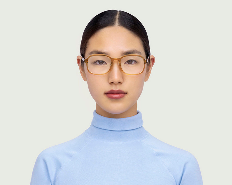 women Shiro+ Eyeglasses square yellow bioacetate