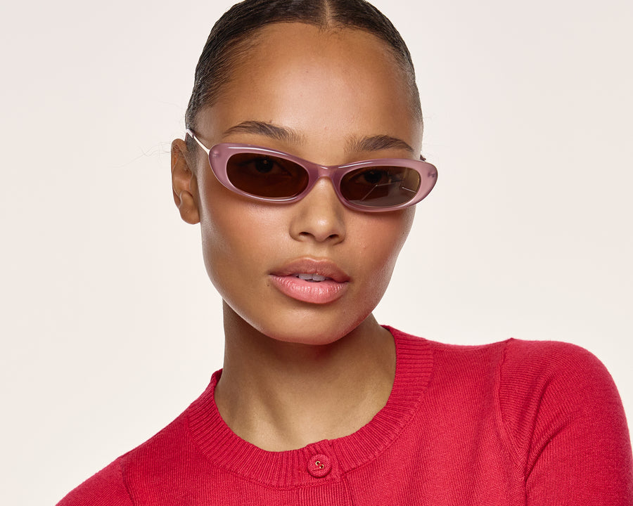 men Slim Sunglasses cateye Purple acetate