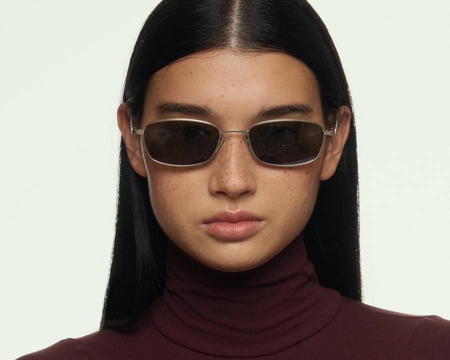 women Smith Sunglasses rectangle Silver metal