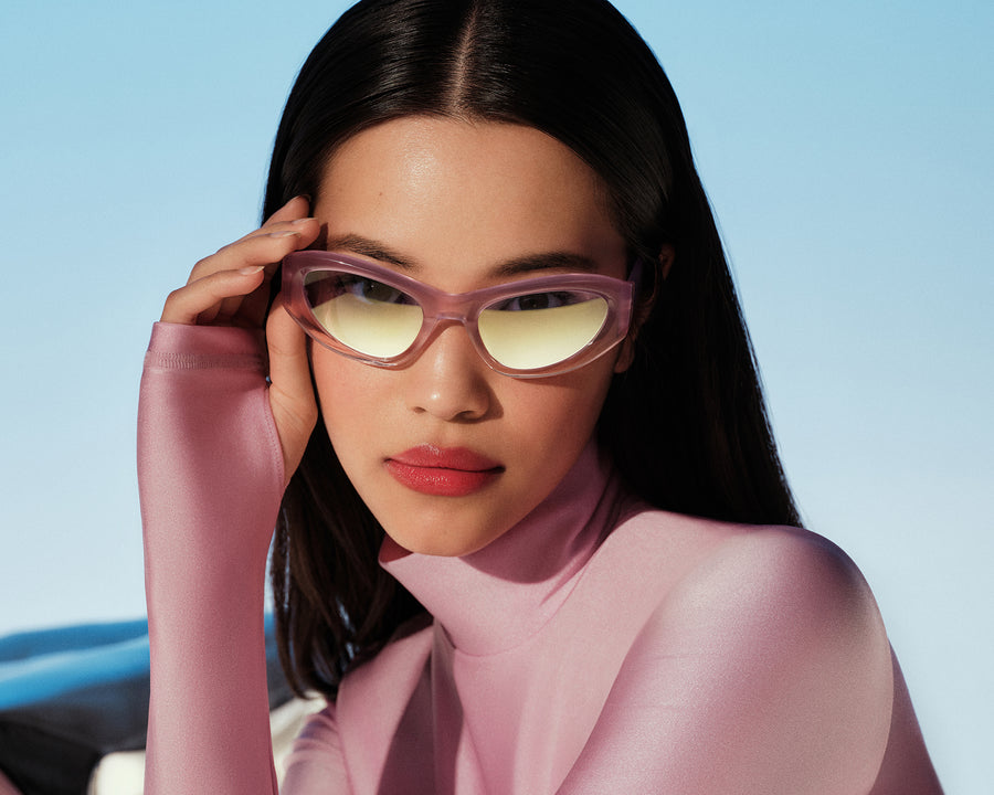 women Sol Sunglasses cateye purple acetate