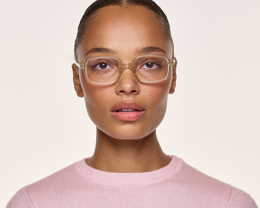 men Spencer Eyeglasses rectangle Yellow recycled polyester