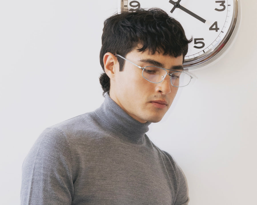 men Trent Eyeglasses oval gray metal