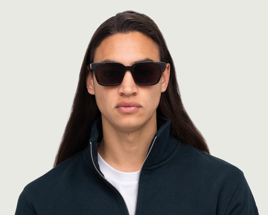 men Triton Sunglasses square black recycled polyester