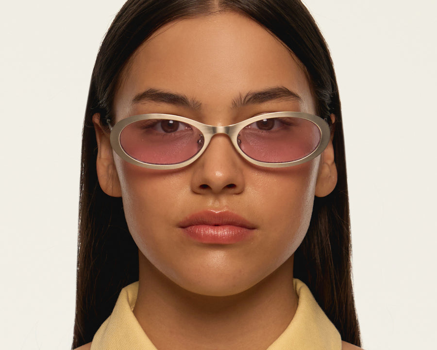 women Uma Sunglasses Oval Silver metal