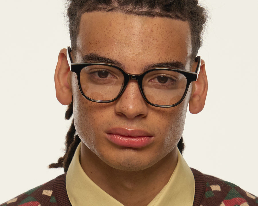 men Vance Eyeglasses Square Black plant-based plastic