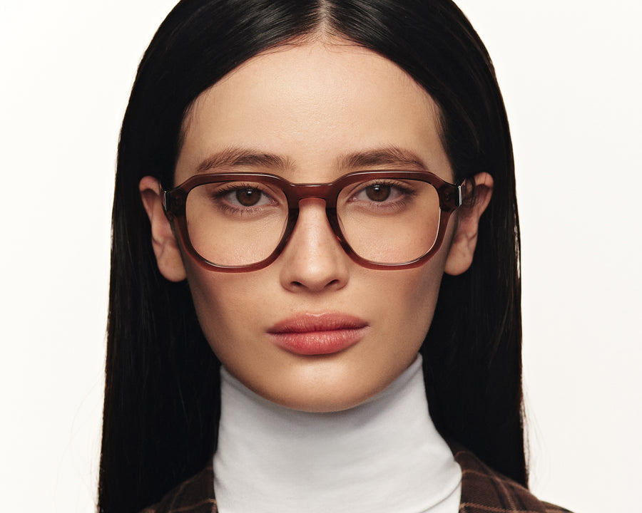 women Wilmur Eyeglasses square brown acetate