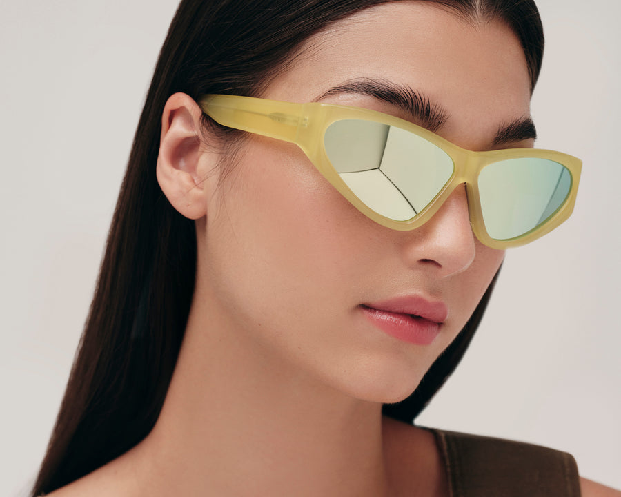 women Zoe Sunglasses cateye yellow acetate