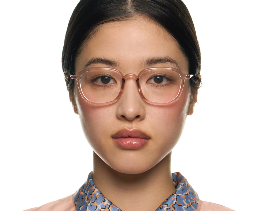 women Daria Eyeglasses square pink castor seed