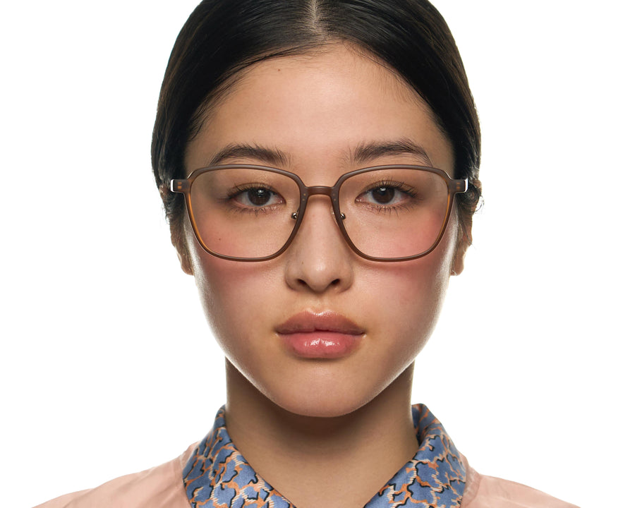 women Jensen Eyeglasses square brown plant-based plastic