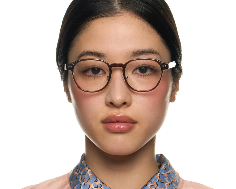 women Orman Eyeglasses square brown plastic