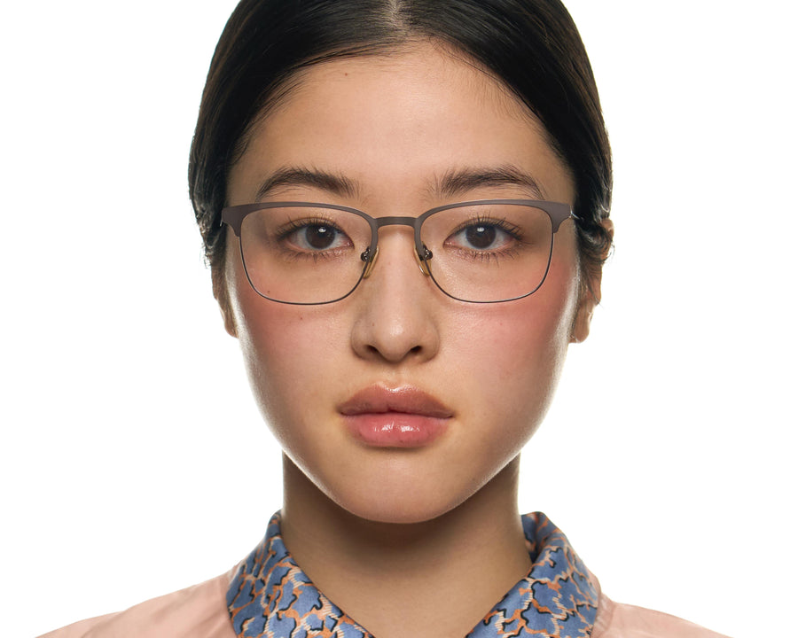 women Ross Eyeglasses Square Brown metal