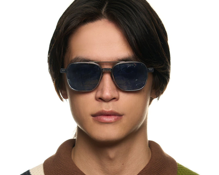 men Chase Sunglasses pilot blue metal