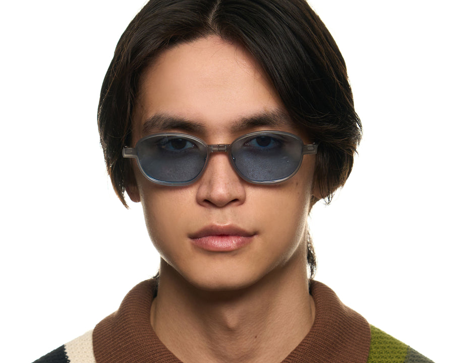 men Willa Sunglasses rectangle blue metal