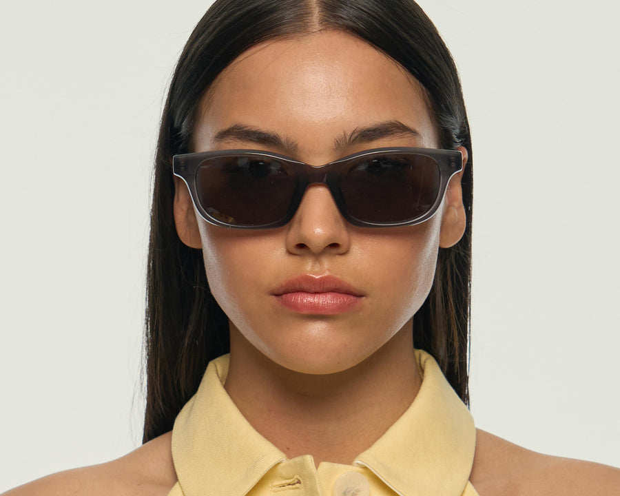 women Dane Wide Sunglasses rectangle black brown recycled polyester